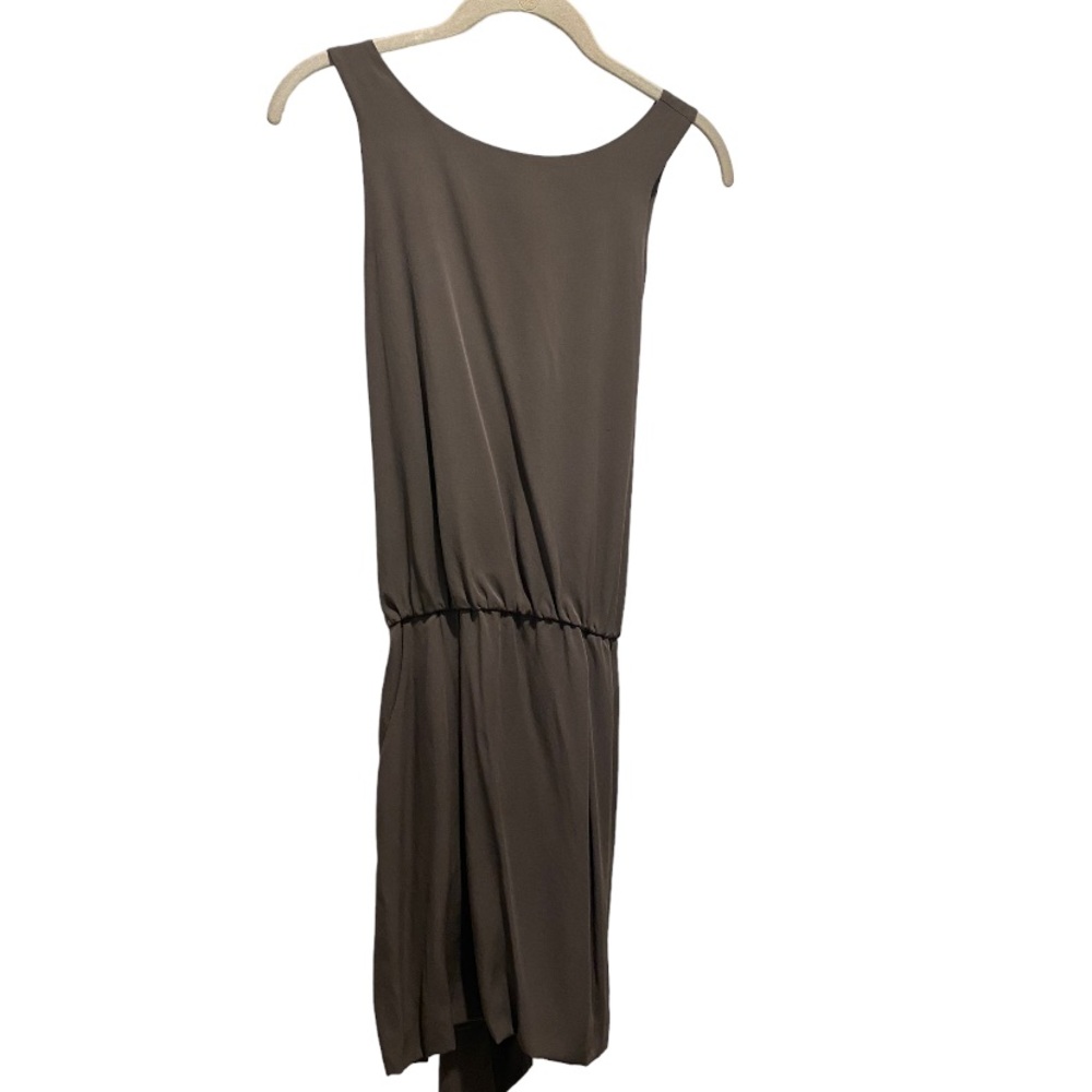 Theory Taupe Sleeveless Mini Dress